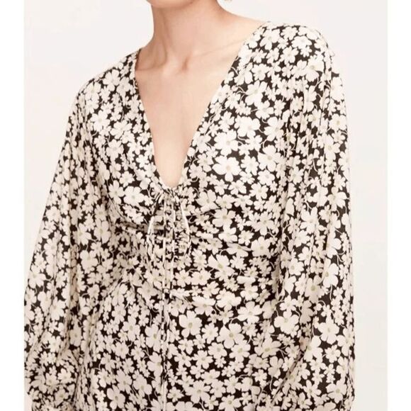 Rebecca Taylor 722953D133 Women's Sz 0 Paige Floral Print Long Sleeve Dress - Picture 3 of 16